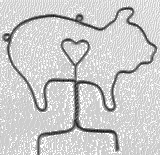 Wire Pig with Heart #39