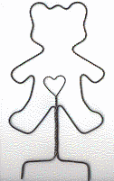 Wire Teddybear with Heart #42